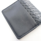 Bottega Veneta Business Card Holder Intrecciato Navy Leather — view 6