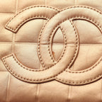 Chanel Shoulder Bag Choco Bar Rose Gold Leather — view 9