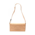 Chanel Shoulder Bag Choco Bar Rose Gold Leather