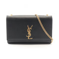Saint Laurent Paris Shoulder Bag Kate Black Leather