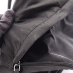 Prada Backpack Triangle Plate Black Nylon Logo Back — view 8