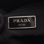 Prada Backpack Triangle Plate Black Nylon Logo Back — view 4