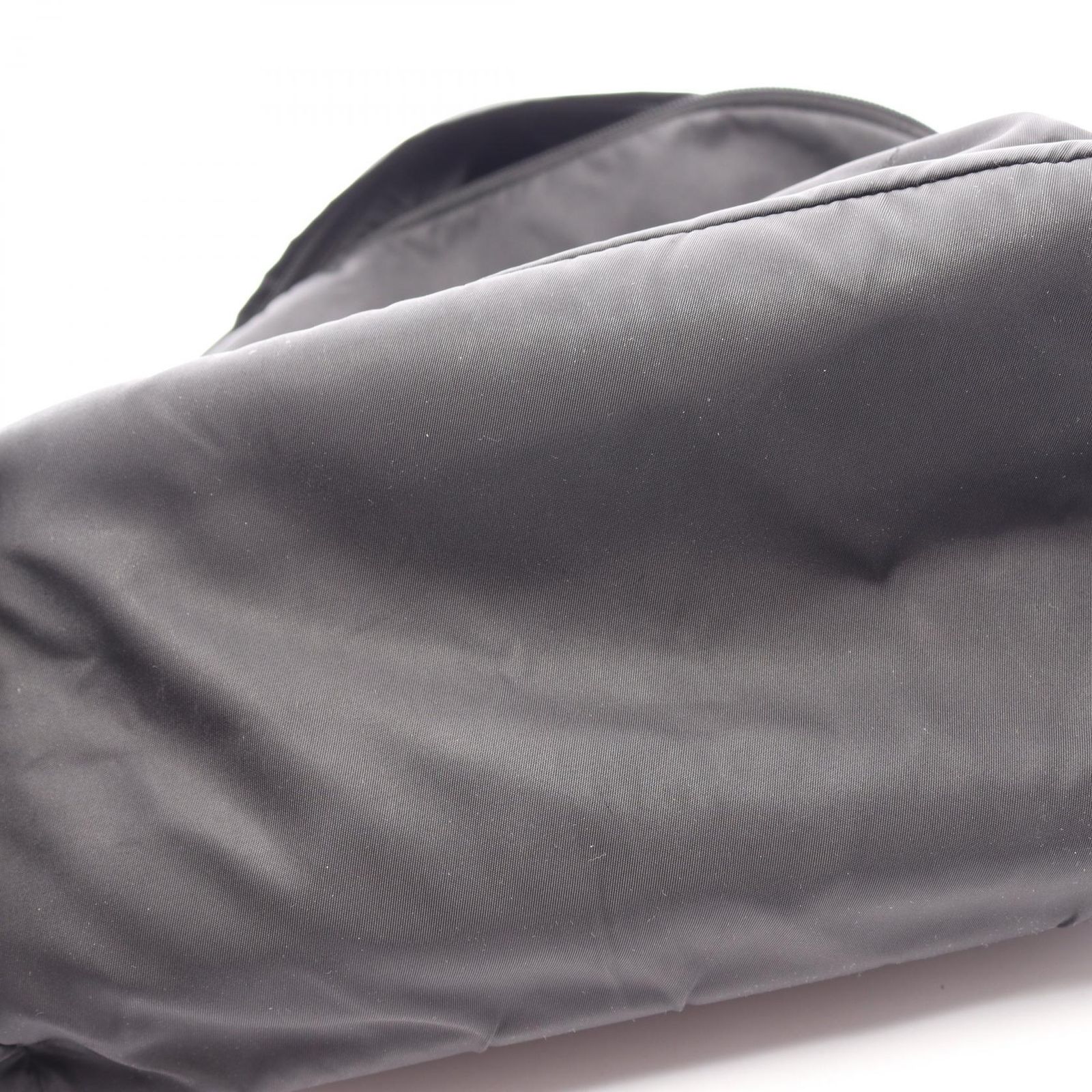 Prada Backpack Triangle Plate Black Nylon Logo Back — view 7