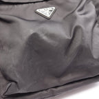 Prada Backpack Triangle Plate Black Nylon Logo Back — view 6