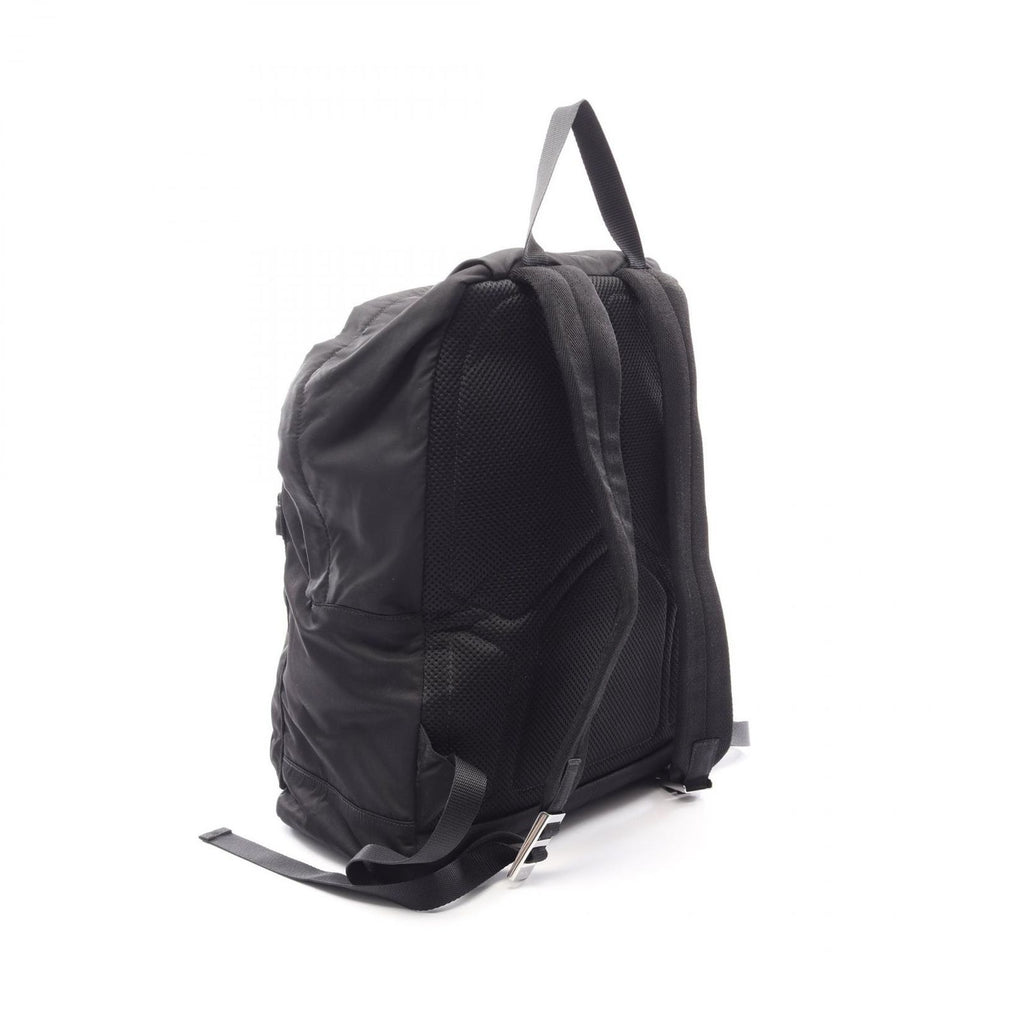 Prada Backpack Triangle Plate Black Nylon Logo Back — view 2
