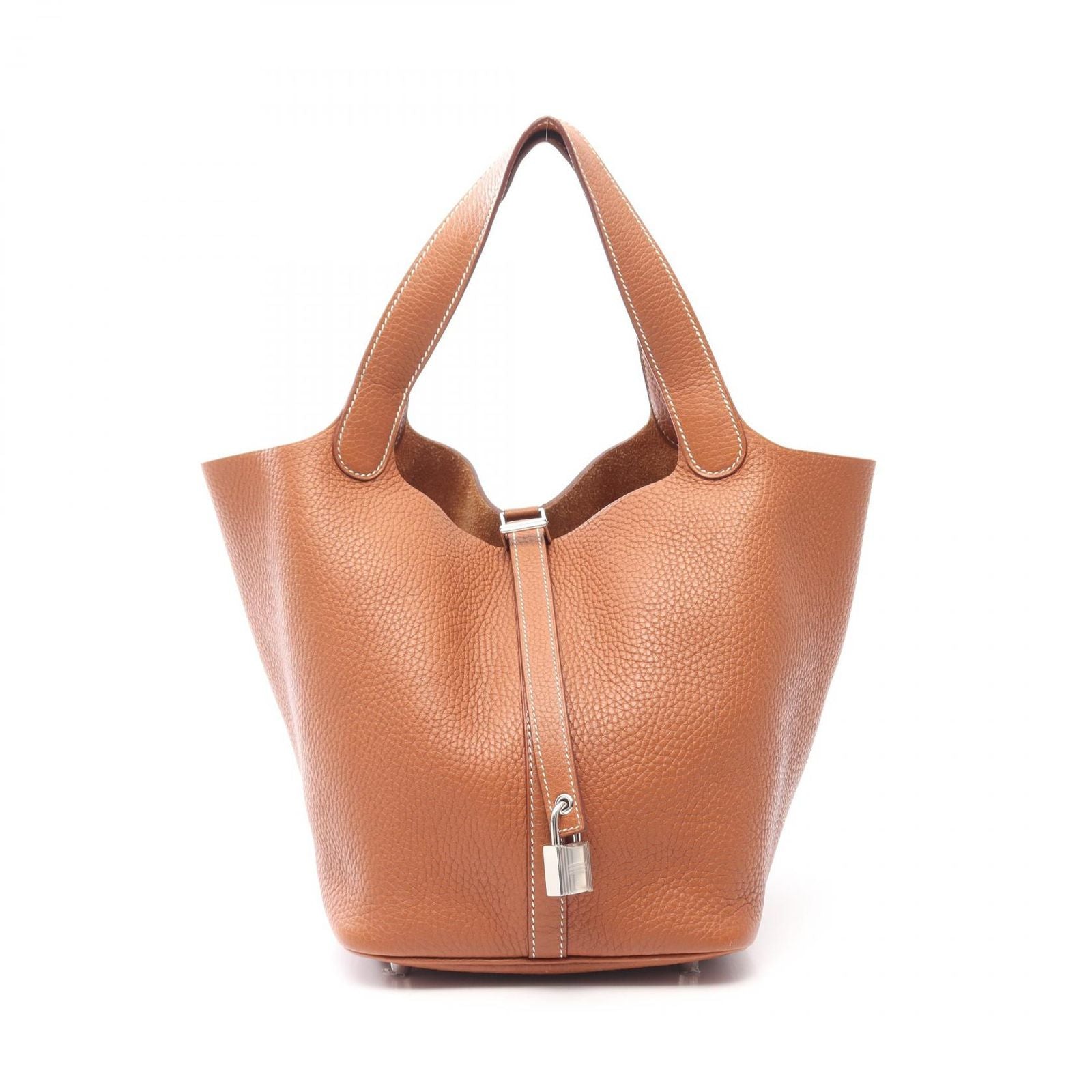 Hermes Handbag Picotin Lock MM Gold Leather