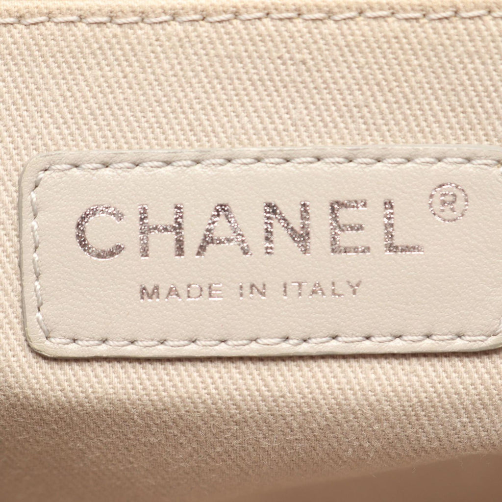 Chanel Shoulder Bag Deca Quilted Single Flap Light Beige Caviar Leather Chain — view 4