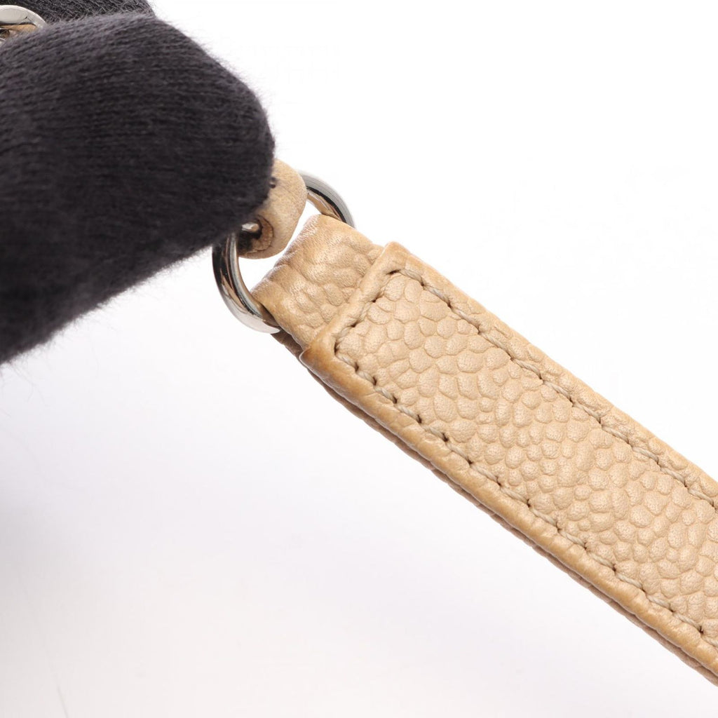 Chanel Shoulder Bag Deca Quilted Single Flap Light Beige Caviar Leather Chain — view 9