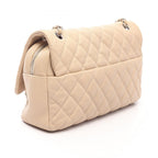 Chanel Shoulder Bag Deca Quilted Single Flap Light Beige Caviar Leather Chain — view 2