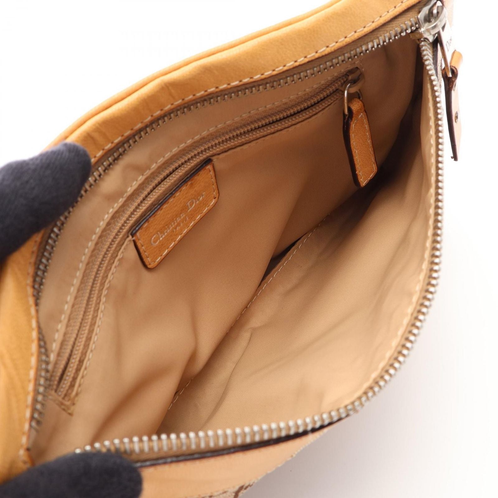 Dior Shoulder Bag Street Chic Trotter Beige Canvas Leather — view 3