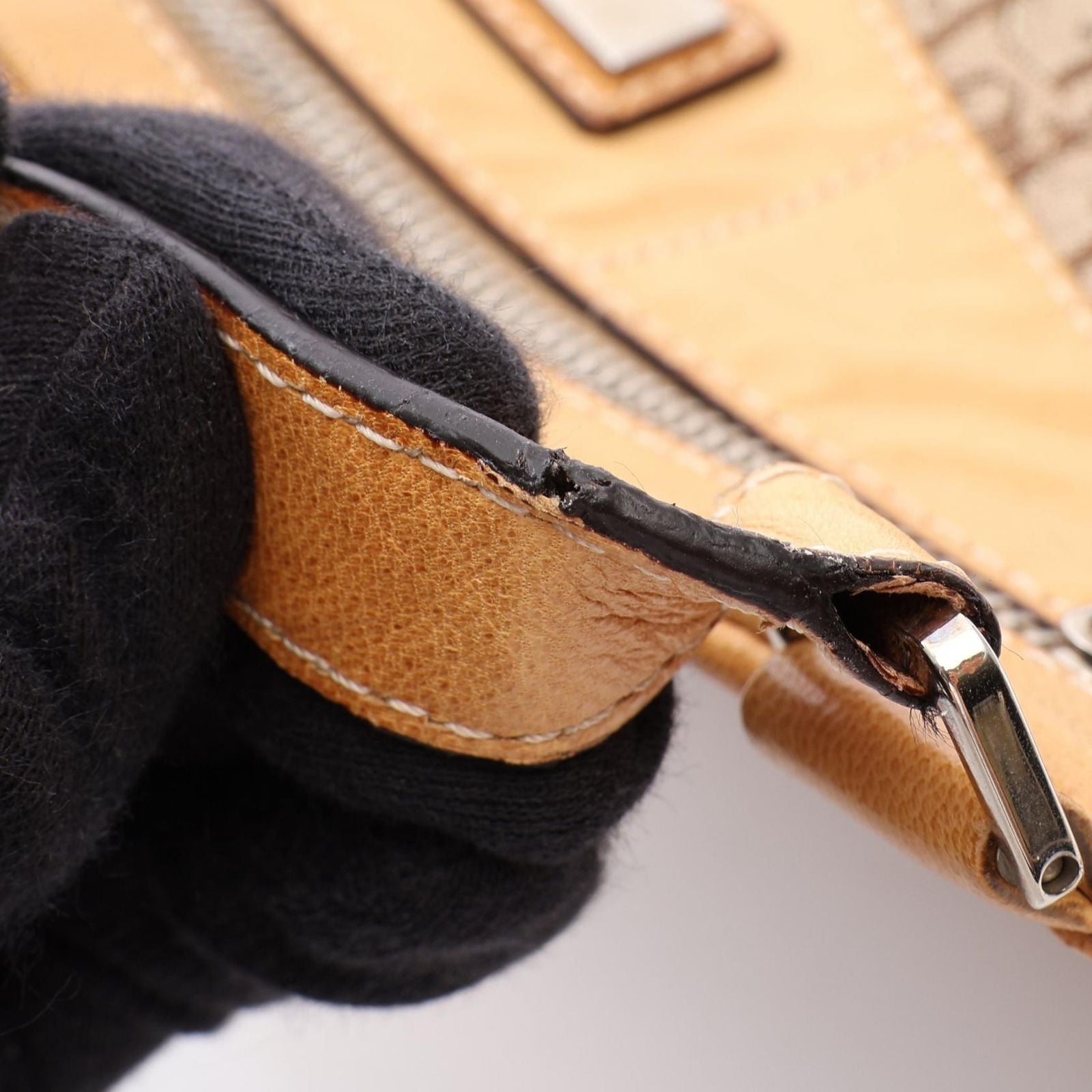 Dior Shoulder Bag Street Chic Trotter Beige Canvas Leather — view 5