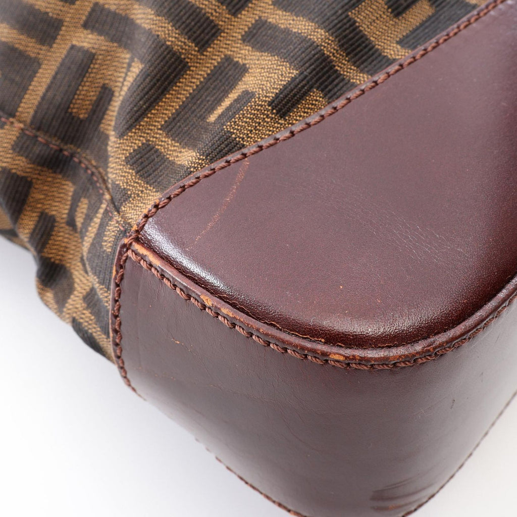 Fendi Tote Zucca Brown Canvas Leather — view 8