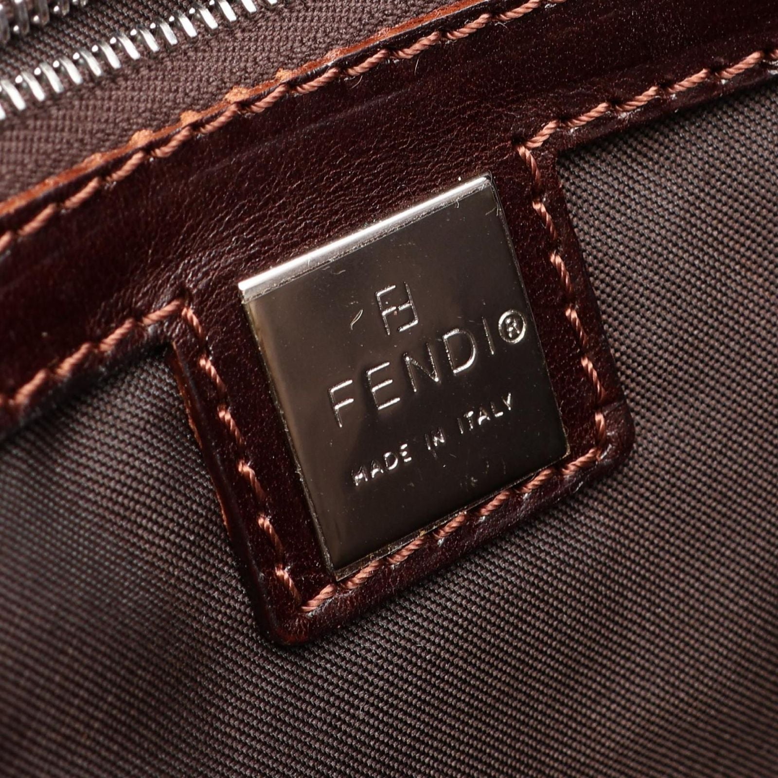 Fendi Tote Zucca Brown Canvas Leather — view 4