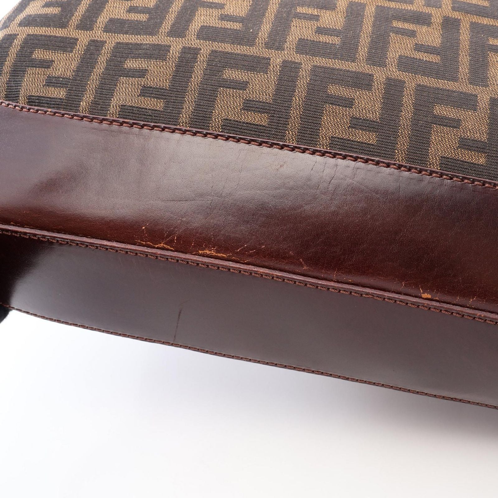 Fendi Tote Zucca Brown Canvas Leather — view 6