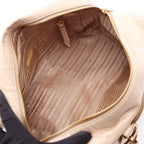 Prada Shoulder Bag Tangle Beige Leather Top Handle — view 3