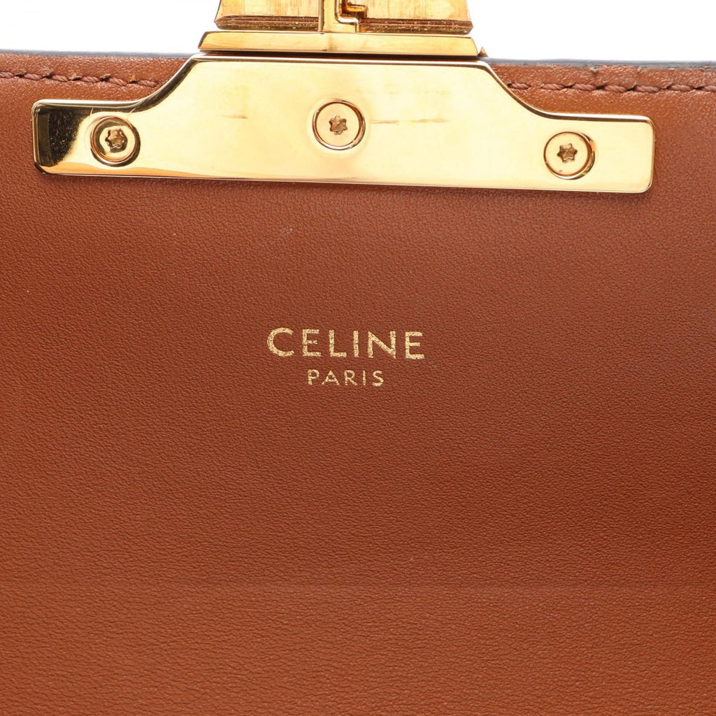 Celine Shoulder Bag Claude Triomphe Dark Brown Canvas Leather — view 4