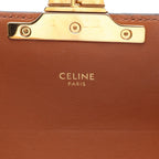Celine Shoulder Bag Claude Triomphe Dark Brown Canvas Leather — view 4