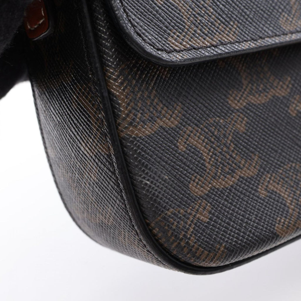 Celine Shoulder Bag Claude Triomphe Dark Brown Canvas Leather — view 9