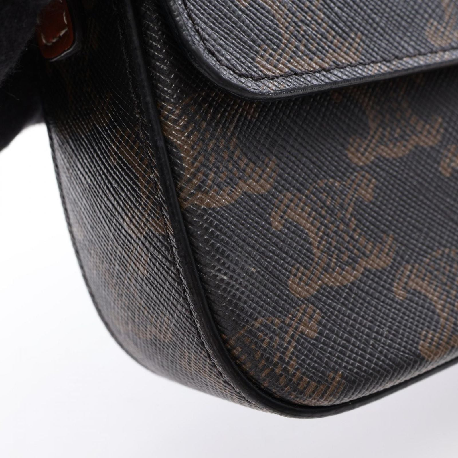 Celine Shoulder Bag Claude Triomphe Dark Brown Canvas Leather — view 9