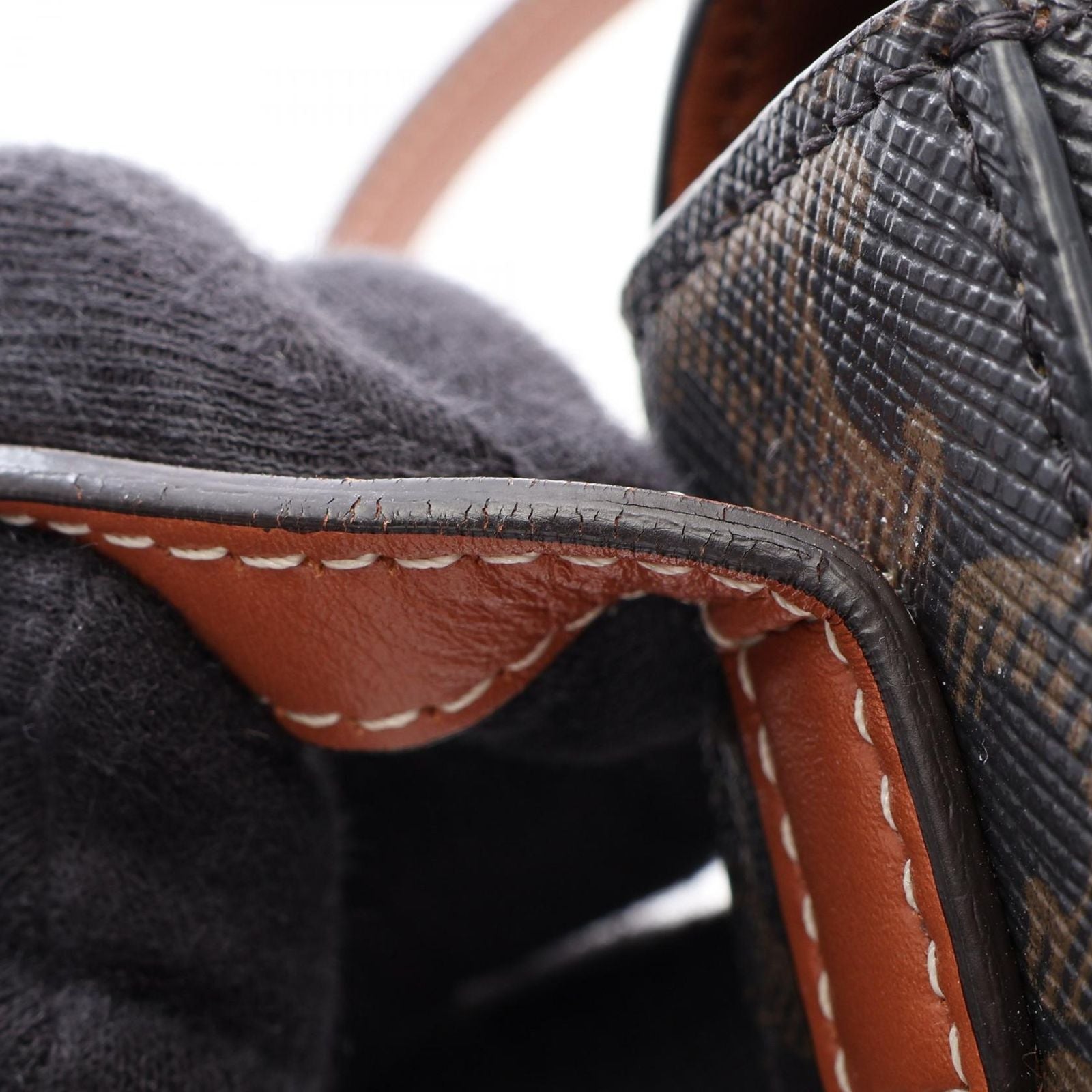 Celine Shoulder Bag Claude Triomphe Dark Brown Canvas Leather — view 7