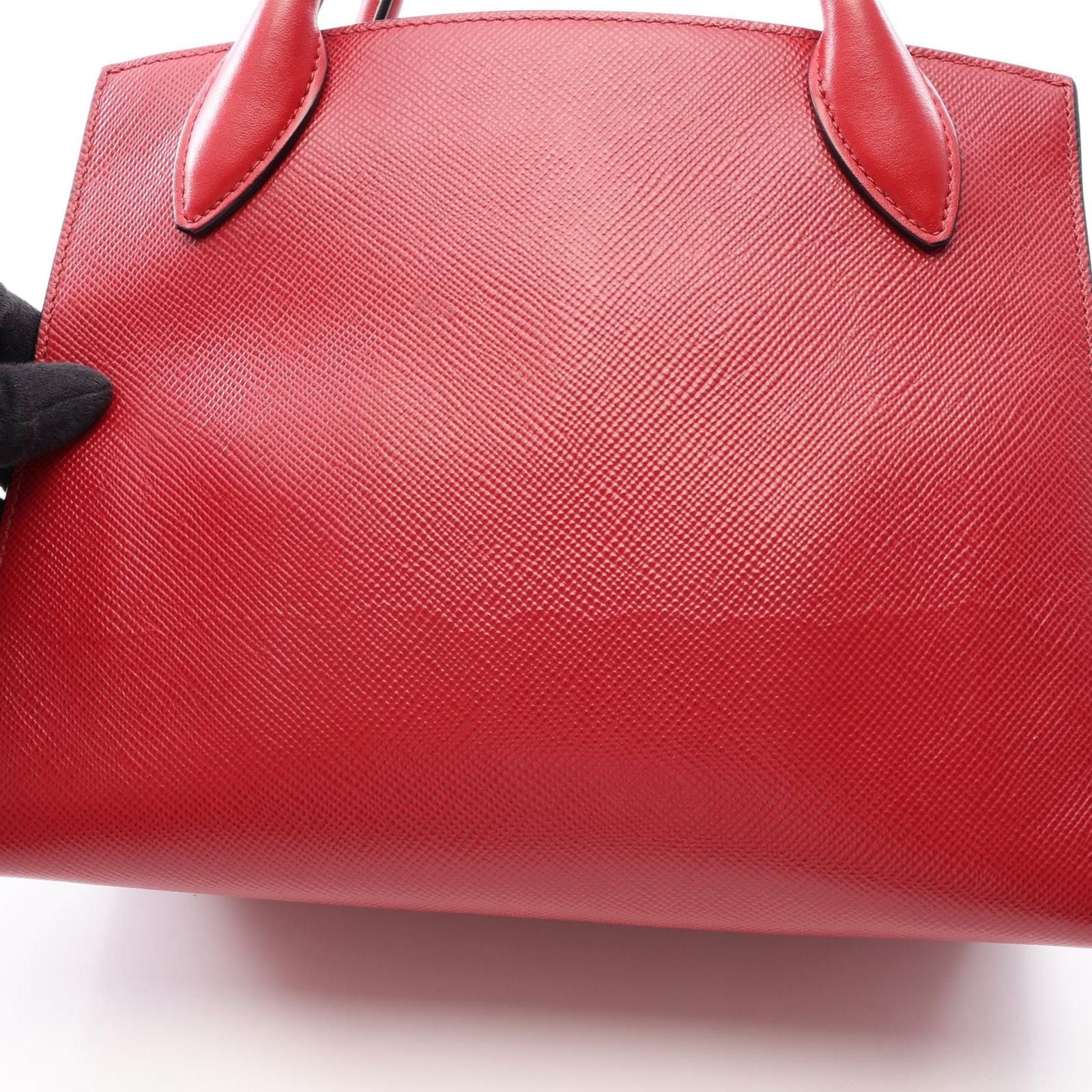 Prada Handbag Monochrome 2-Way Red Saffiano Leather — view 7