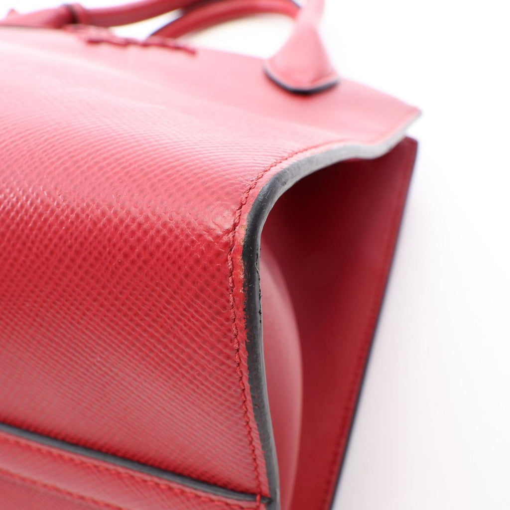 Prada Handbag Monochrome 2-Way Red Saffiano Leather — view 8