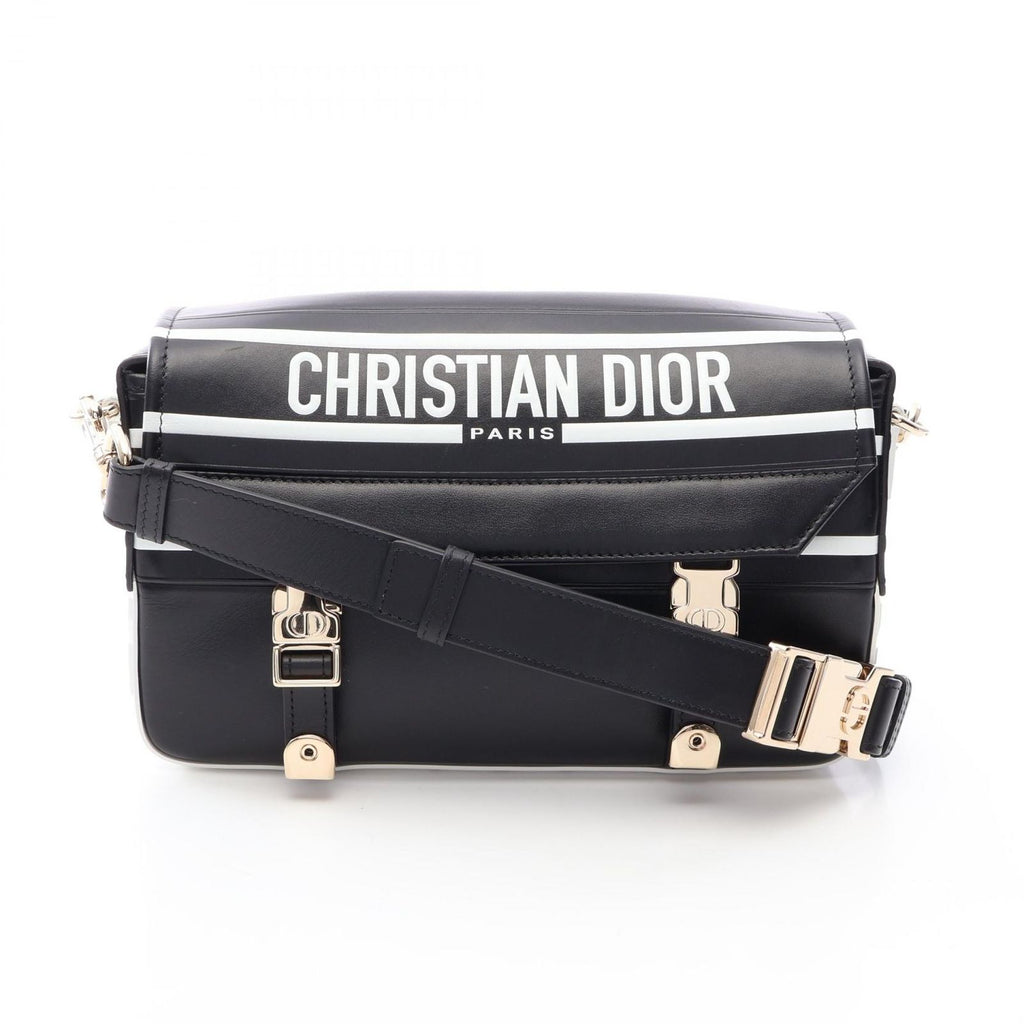 Dior Shoulder Bag Camp White Black Leather Small