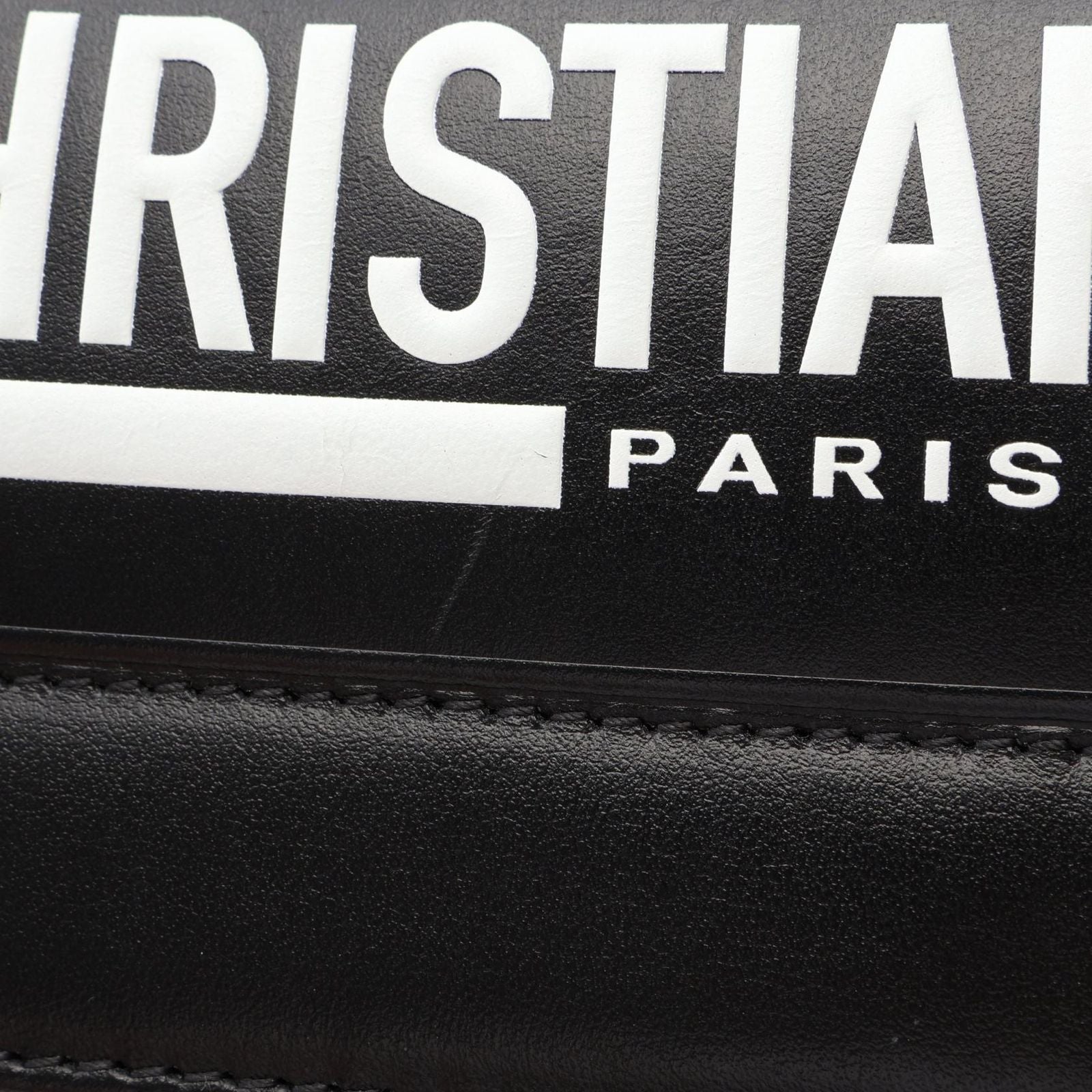 Dior Shoulder Bag Camp White Black Leather Small — view 7