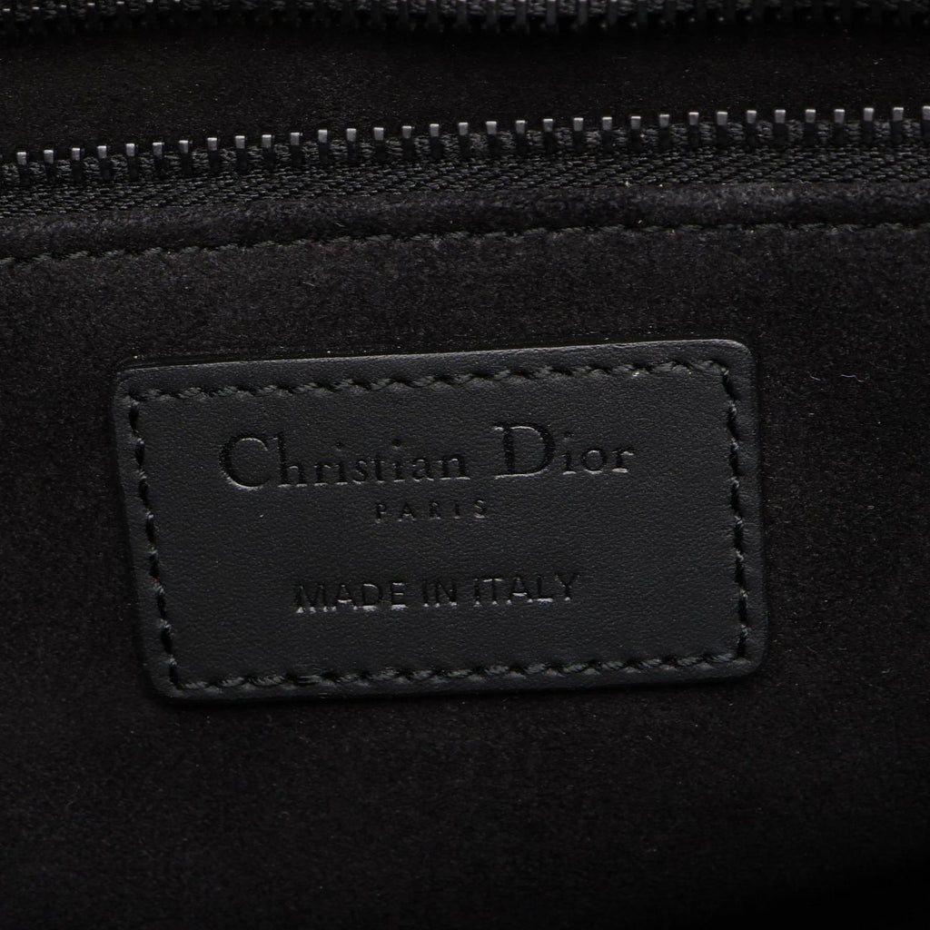 Dior Handbag Lady Dior Large Cannage Matte 2-Way Black Leather Lady Dior Tote — view 4