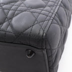 Dior Handbag Lady Dior Large Cannage Matte 2-Way Black Leather Lady Dior Tote — view 5