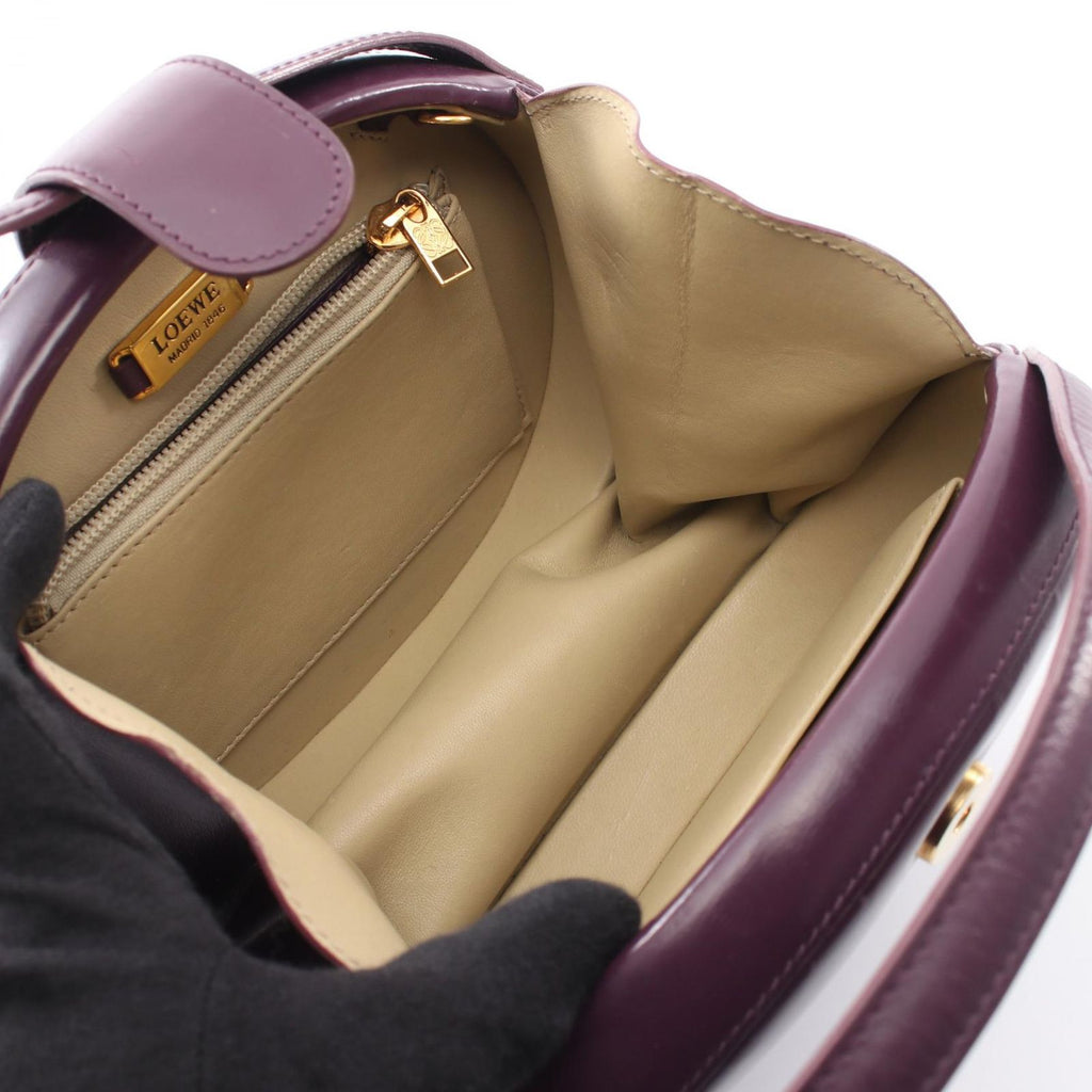 Loewe Handbag Anagram 2-Way Purple Leather Shoulder — view 3