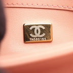 Chanel Shoulder Bag Quilted Top Handle 2-Way Smoky Pink Leather Flap — view 5