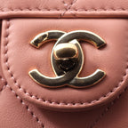 Chanel Shoulder Bag Quilted Top Handle 2-Way Smoky Pink Leather Flap — view 9
