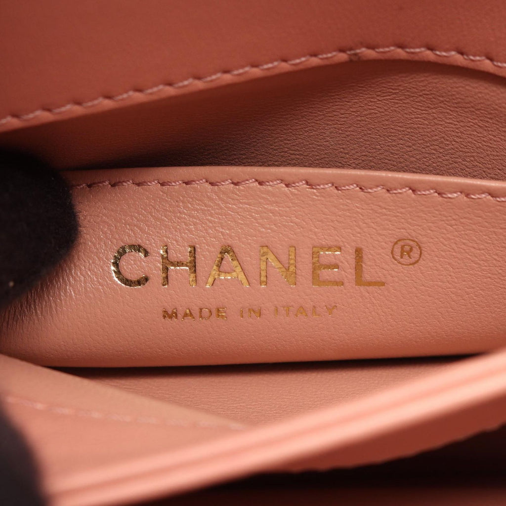 Chanel Shoulder Bag Quilted Top Handle 2-Way Smoky Pink Leather Flap — view 4