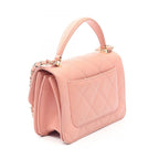 Chanel Shoulder Bag Quilted Top Handle 2-Way Smoky Pink Leather Flap — view 2