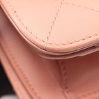 Chanel Shoulder Bag Quilted Top Handle 2-Way Smoky Pink Leather Flap — view 6