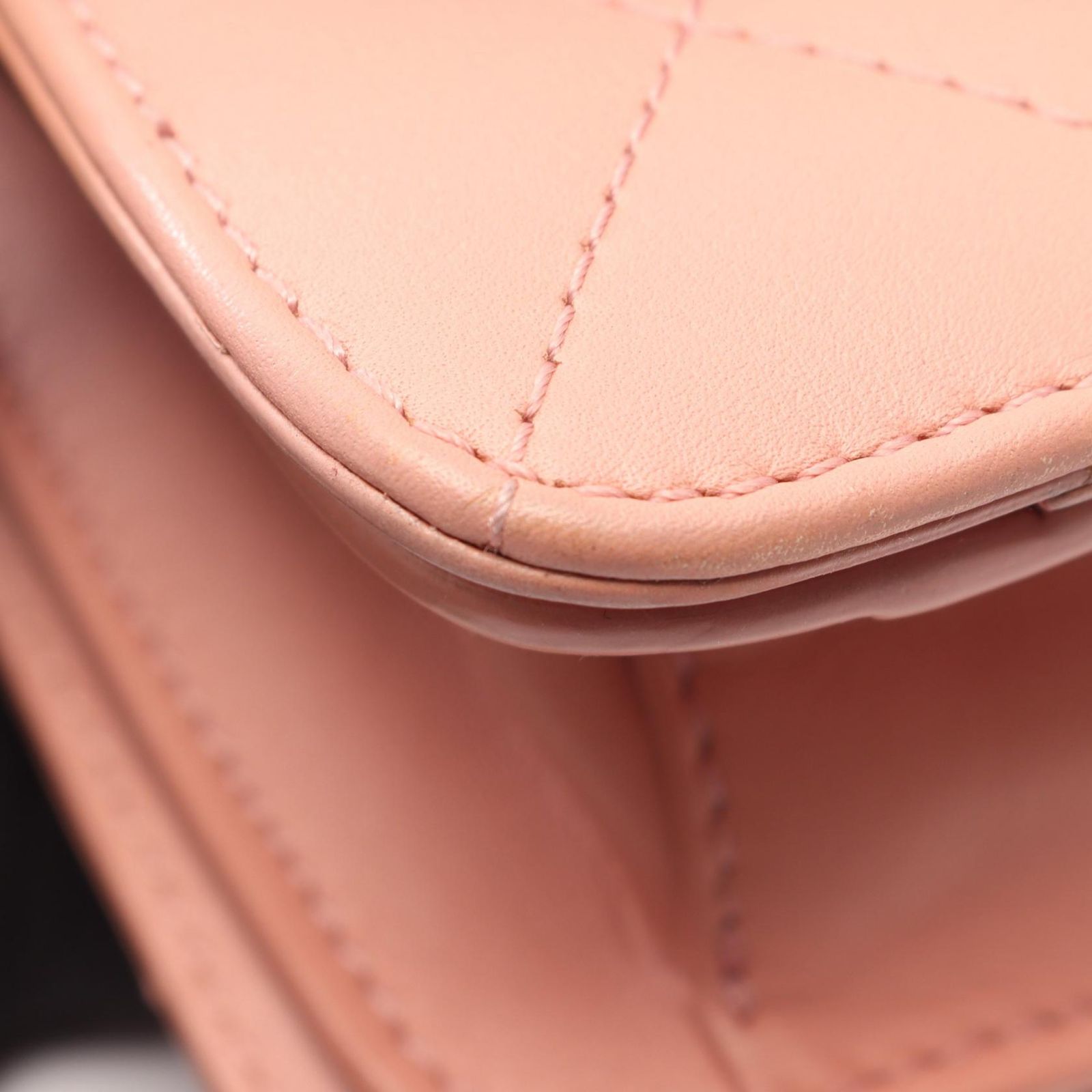 Chanel Shoulder Bag Quilted Top Handle 2-Way Smoky Pink Leather Flap — view 6