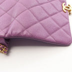 Chanel Shoulder Bag Quilted Small Flap Purple Caviar Leather Chain — view 7