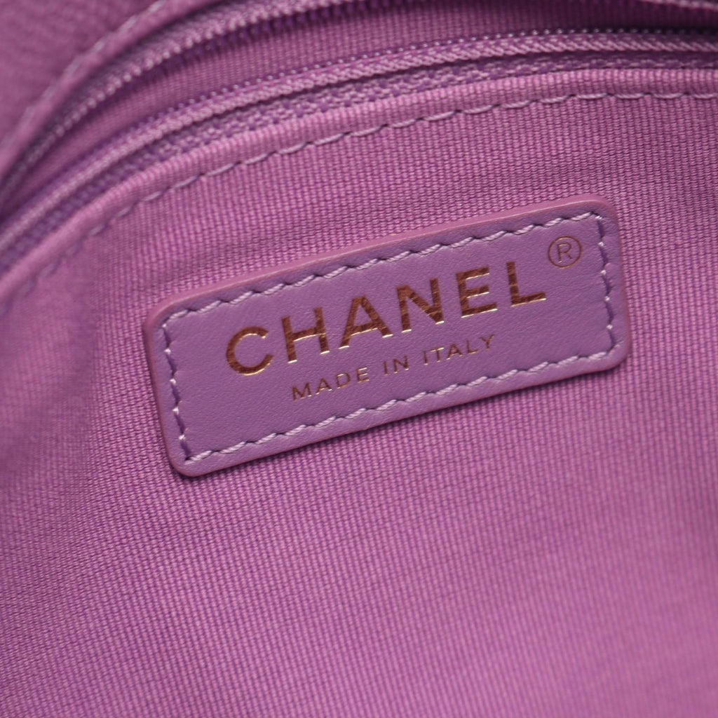 Chanel Shoulder Bag Quilted Small Flap Purple Caviar Leather Chain — view 4