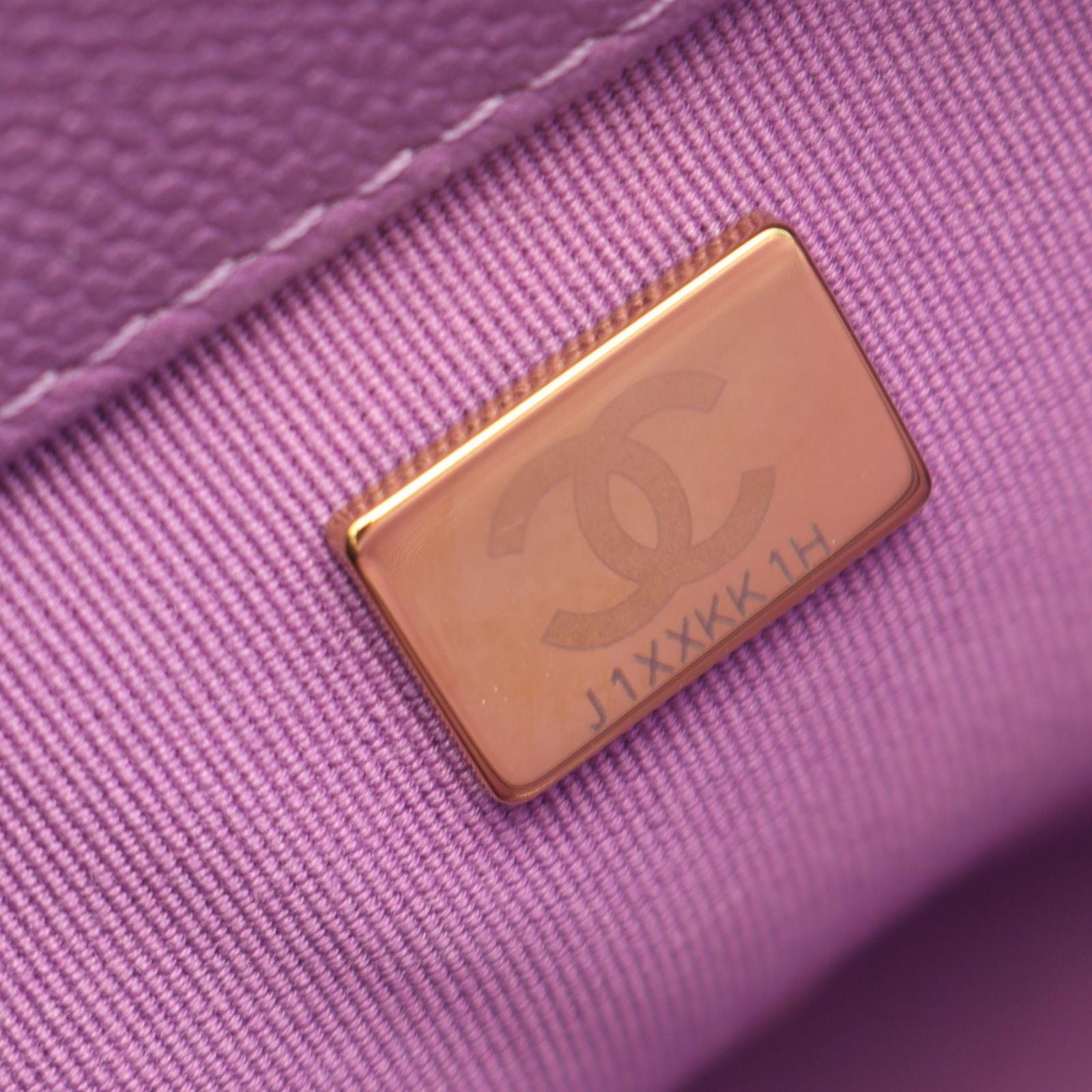 Chanel Shoulder Bag Quilted Small Flap Purple Caviar Leather Chain — view 5