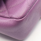 Chanel Shoulder Bag Quilted Small Flap Purple Caviar Leather Chain — view 6