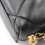 Chanel Shoulder Bag Quilted Small Flap Chain Black Lambskin — view 8