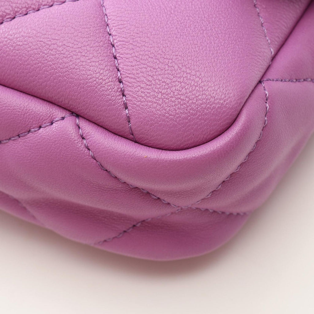 Chanel Shoulder Bag Quilted Purple Lambskin Small Flap Chain — view 6