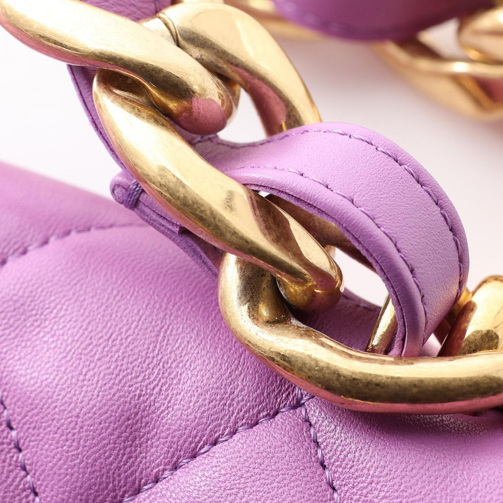 Chanel Shoulder Bag Quilted Purple Lambskin Small Flap Chain — view 8