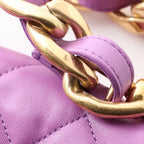 Chanel Shoulder Bag Quilted Purple Lambskin Small Flap Chain — view 8