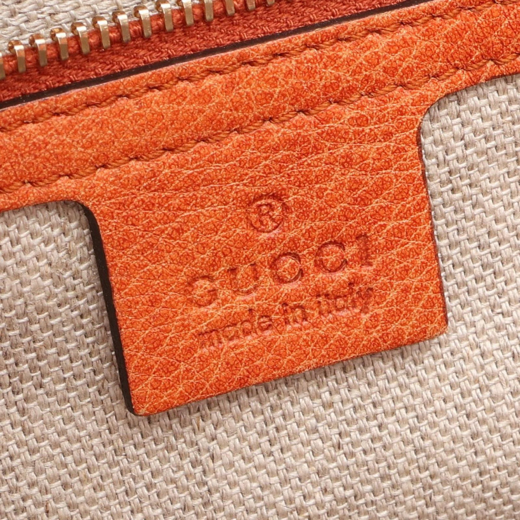 Gucci Tote Bamboo with Tassel Charm Orange Leather with — view 4