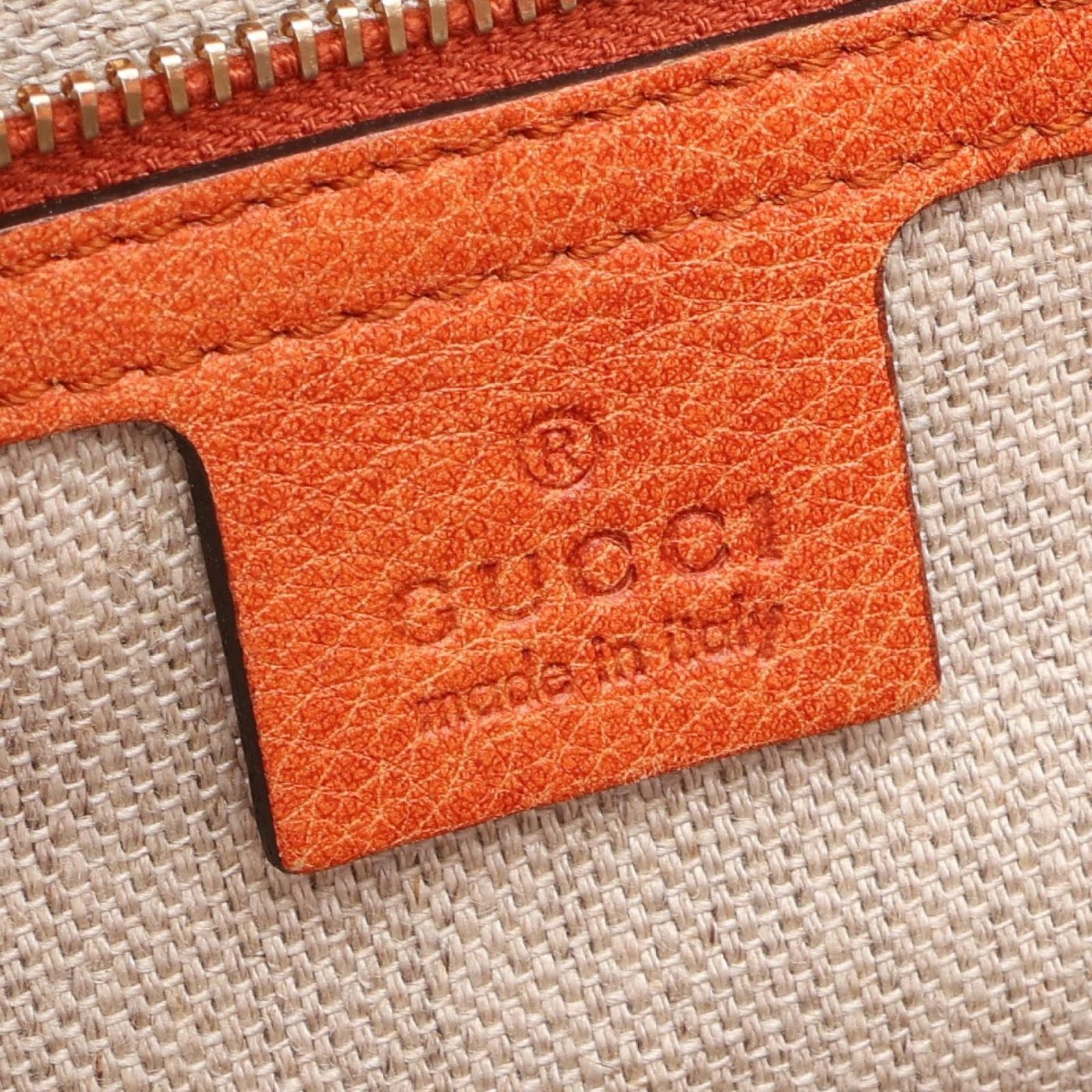 Gucci Tote Bamboo with Tassel Charm Orange Leather with — view 4