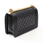 Chanel Shoulder Bag Boy Black Caviar Leather Boy Chain — view 2