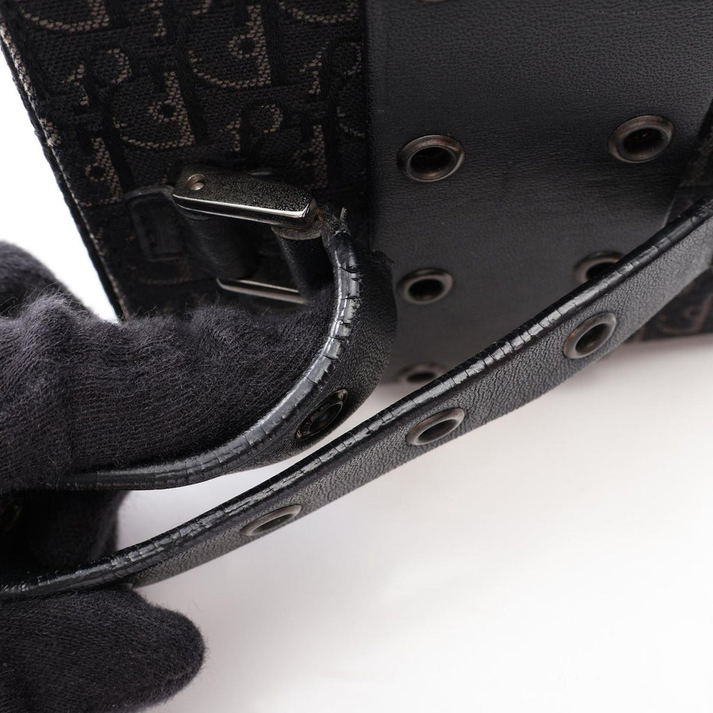 Dior Handbag Street Chic Trotter Black Canvas Leather Vanity — view 6