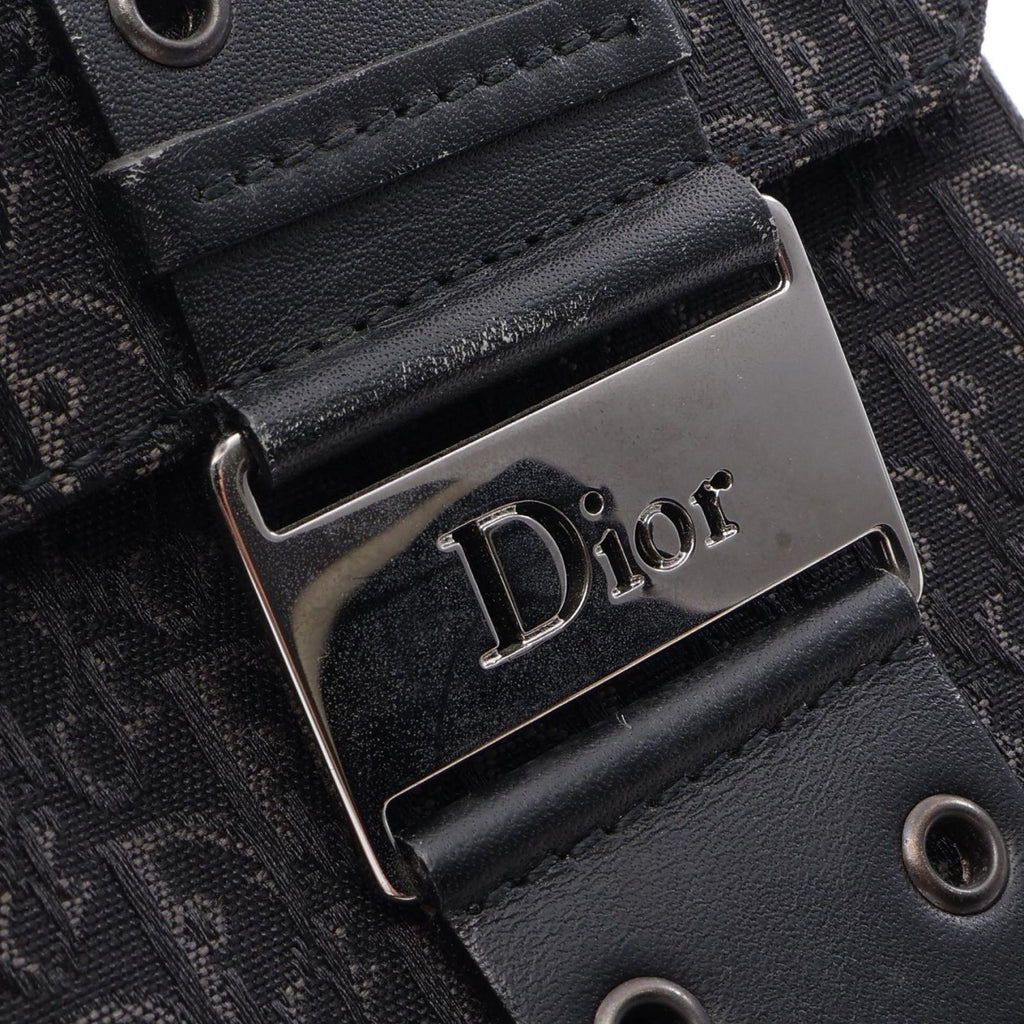 Dior Handbag Street Chic Trotter Black Canvas Leather Vanity — view 9